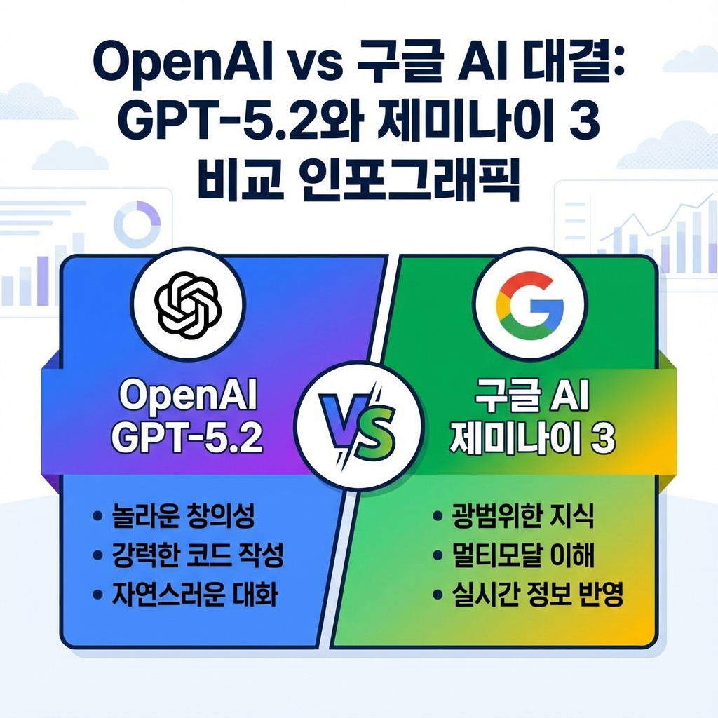 OpenAI GPT-5.2 출시로 본 2025년 AI 전쟁: 구글·디즈니 대응 총정리